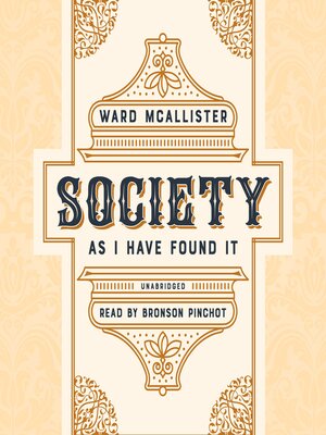 cover image of Society as I Have Found It